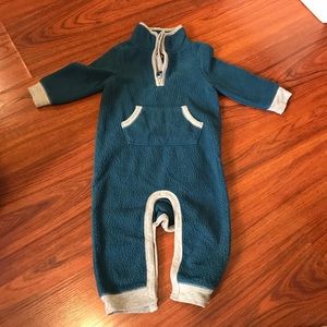 Teal Fleece Baby Romper Outfit 6-9 months